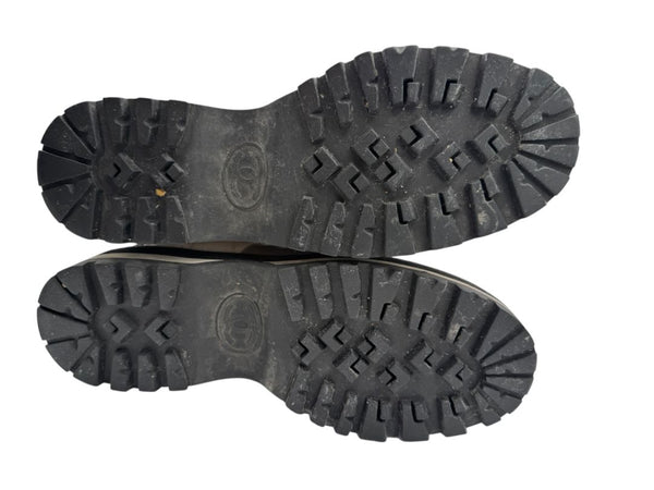 Chanel CC Quilted Two-Tone Lace-Up Combat Boots – Size 40