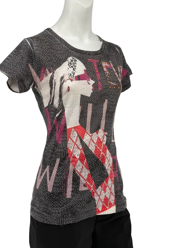 Custo Barcelona Graphic Embellished Short-Sleeve T-Shirt – Size 1