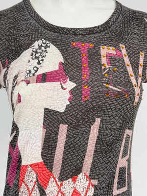 Custo Barcelona Graphic Embellished Short-Sleeve T-Shirt – Size 1