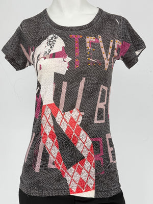 Custo Barcelona Graphic Embellished Short-Sleeve T-Shirt – Size 1
