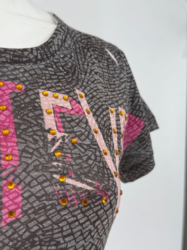 Custo Barcelona Graphic Embellished Short-Sleeve T-Shirt – Size 1