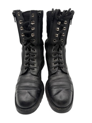 Chanel Quilted Leather Lace-Up Combat Boots – Size 40