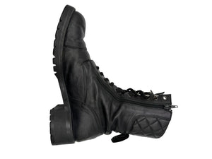 Chanel Quilted Leather Lace-Up Combat Boots – Size 40