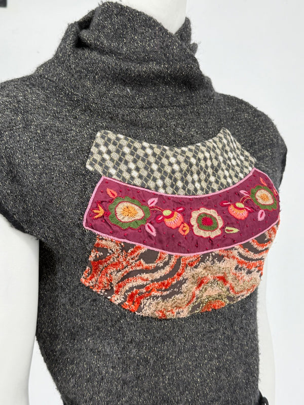 Custo Barcelona Women’s Embellished Knit Crop Short-Sleeve Sweater – Size 1