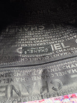 Chanel Lavender Tweed Camellia Large Flap Messenger Bag