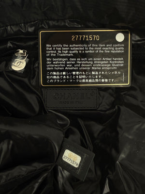 Chanel Black Slouchy Nylon Tote bag with Chain *Brand New*