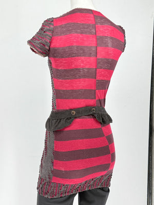 Custo Barcelona Embellished Cutout Knit Shirt Dress with Detachable Belt – Size 1