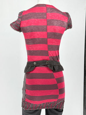 Custo Barcelona Embellished Cutout Knit Shirt Dress with Detachable Belt – Size 1
