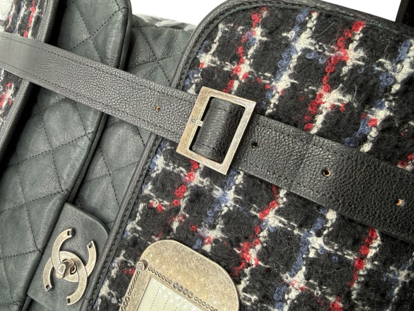 Chanel Fall 2010 Runway Trek Pack 3-in-1 Tweed Backpack – Multicolor Plaid – Rare