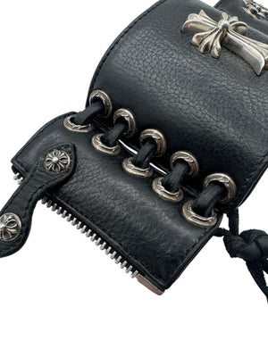 Chrome Hearts Sterling Silver & Leather Lace-Up Cuff Bracelet – Vintage 1990s