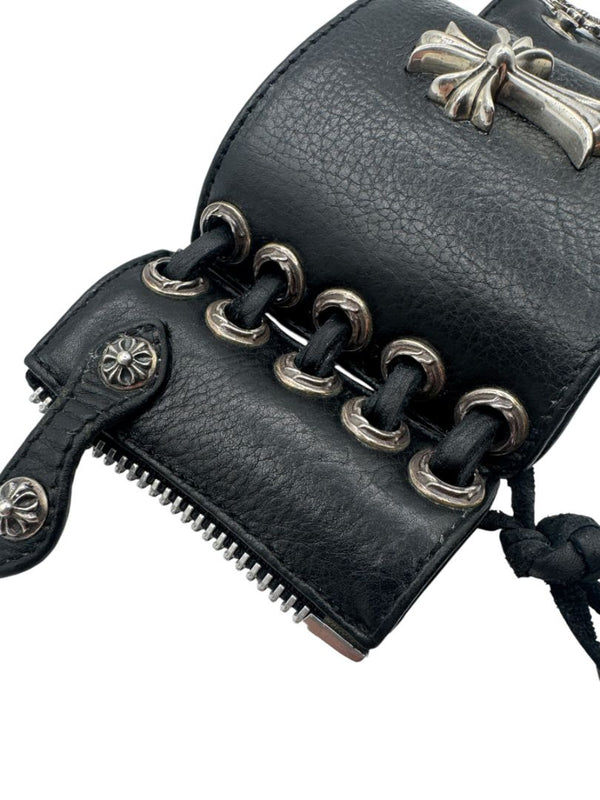 Chrome Hearts Sterling Silver & Leather Lace-Up Cuff Bracelet – Vintage 1990s