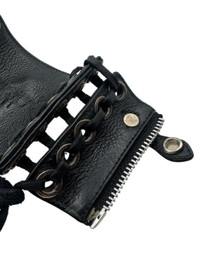 Chrome Hearts Sterling Silver & Leather Lace-Up Cuff Bracelet – Vintage 1990s
