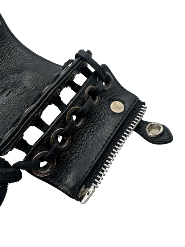 Chrome Hearts Sterling Silver & Leather Lace-Up Cuff Bracelet – Vintage 1990s