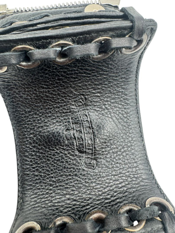 Chrome Hearts Sterling Silver & Leather Lace-Up Cuff Bracelet – Vintage 1990s