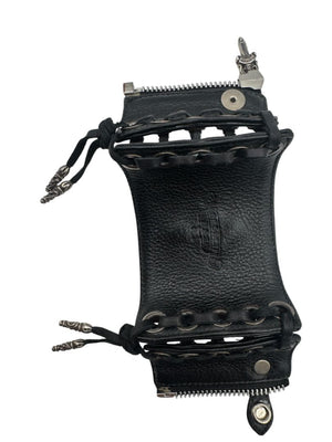 Chrome Hearts Sterling Silver & Leather Lace-Up Cuff Bracelet – Vintage 1990s