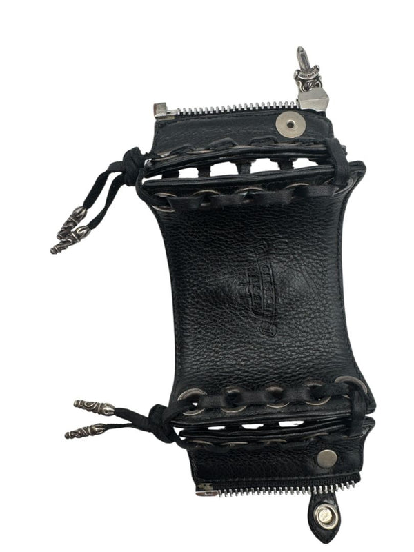 Chrome Hearts Sterling Silver & Leather Lace-Up Cuff Bracelet – Vintage 1990s