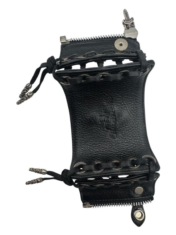 Chrome Hearts Sterling Silver & Leather Lace-Up Cuff Bracelet – Vintage 1990s