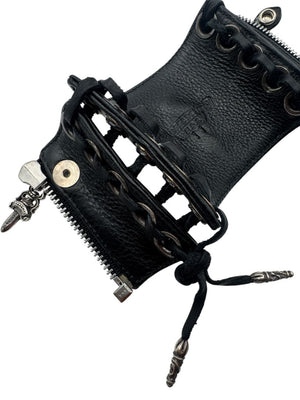 Chrome Hearts Sterling Silver & Leather Lace-Up Cuff Bracelet – Vintage 1990s