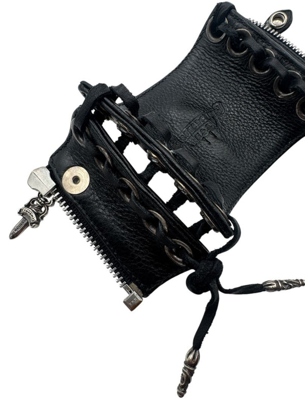 Chrome Hearts Sterling Silver & Leather Lace-Up Cuff Bracelet – Vintage 1990s