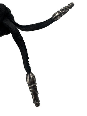 Chrome Hearts Sterling Silver & Leather Lace-Up Cuff Bracelet – Vintage 1990s