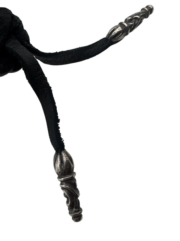 Chrome Hearts Sterling Silver & Leather Lace-Up Cuff Bracelet – Vintage 1990s