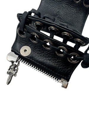 Chrome Hearts Sterling Silver & Leather Lace-Up Cuff Bracelet – Vintage 1990s