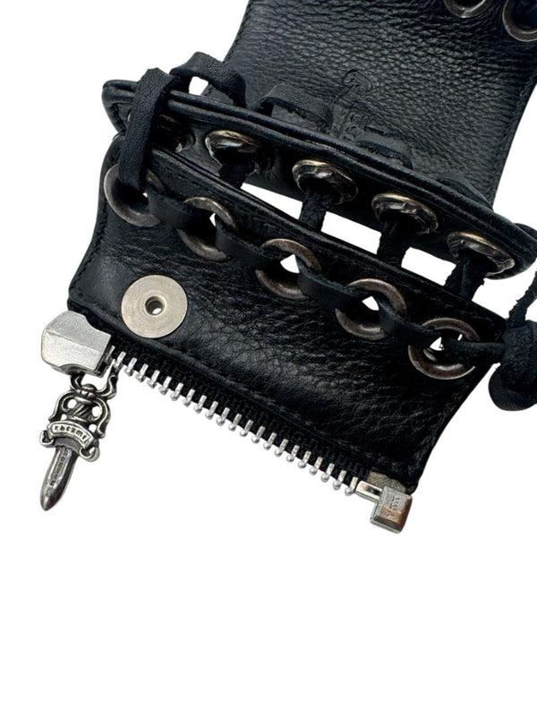 Chrome Hearts Sterling Silver & Leather Lace-Up Cuff Bracelet – Vintage 1990s