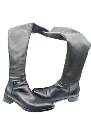 Alaïa Black Leather Over-the-Knee Boots – Size 40.5