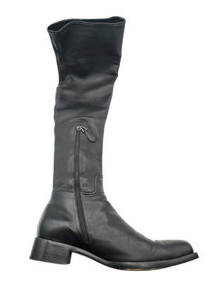 Alaïa Black Leather Over-the-Knee Boots – Size 40.5
