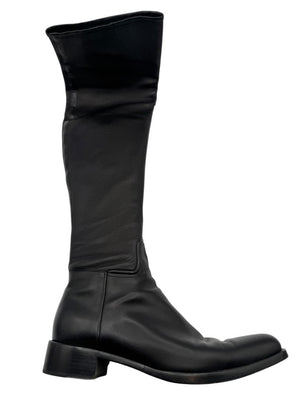 Alaïa Black Leather Over-the-Knee Boots – Size 40.5