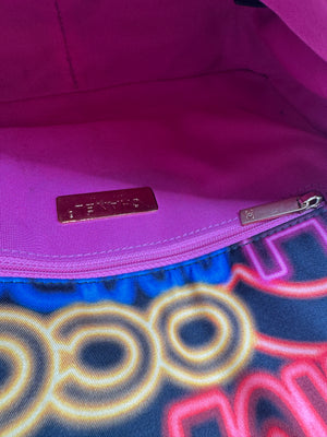 Chanel 19 Flap Bag Quilted Graffiti Print Fabric - Medium