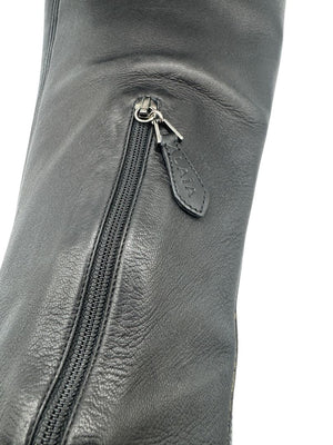 Alaïa Black Leather Over-the-Knee Boots – Size 40.5
