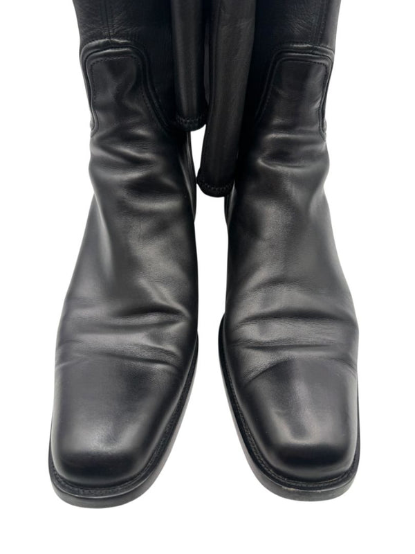 Alaïa Black Leather Over-the-Knee Boots – Size 40.5