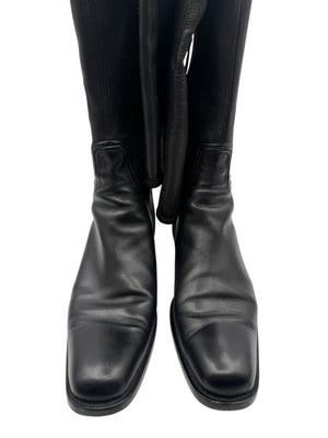 Alaïa Black Leather Over-the-Knee Boots – Size 40.5