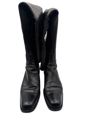 Alaïa Black Leather Over-the-Knee Boots – Size 40.5
