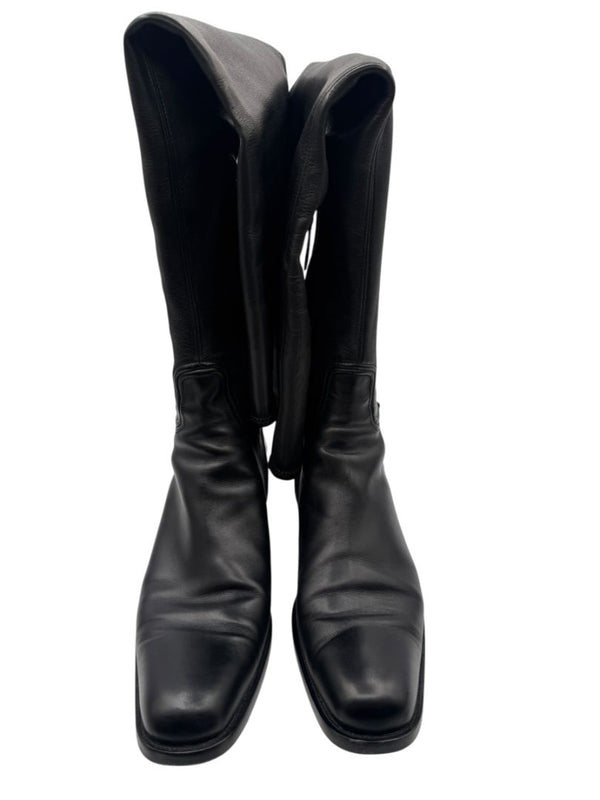 Alaïa Black Leather Over-the-Knee Boots – Size 40.5