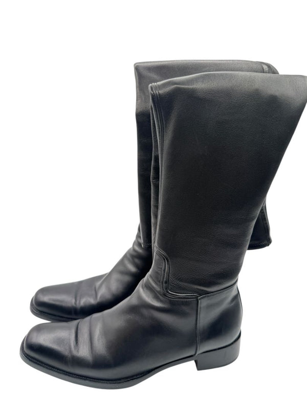 Alaïa Black Leather Over-the-Knee Boots – Size 40.5