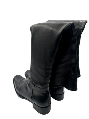 Alaïa Black Leather Over-the-Knee Boots – Size 40.5