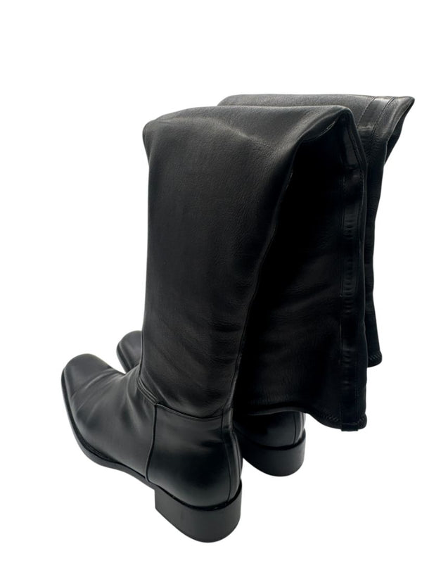 Alaïa Black Leather Over-the-Knee Boots – Size 40.5