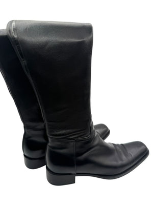 Alaïa Black Leather Over-the-Knee Boots – Size 40.5