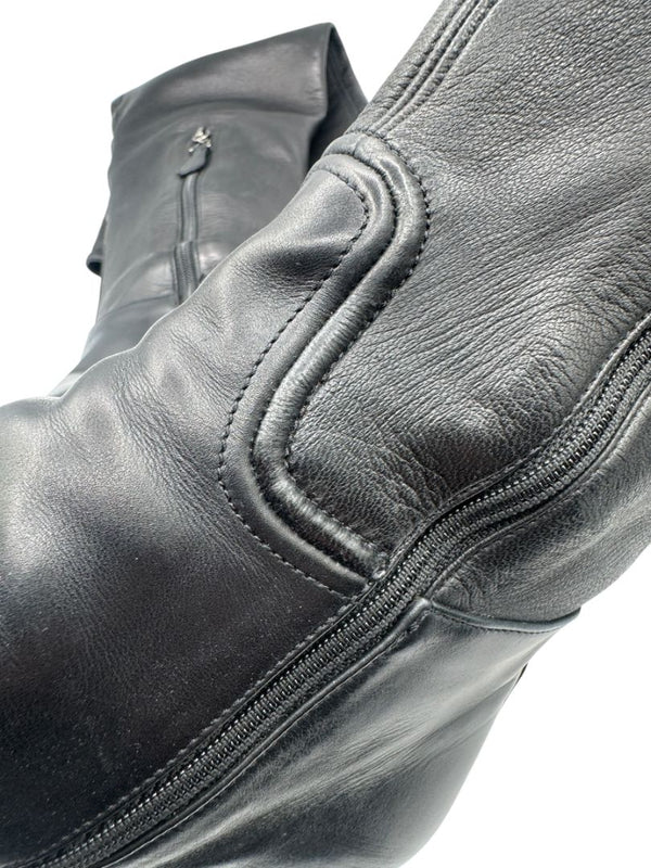 Alaïa Black Leather Over-the-Knee Boots – Size 40.5