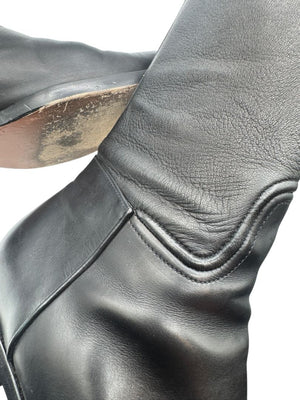 Alaïa Black Leather Over-the-Knee Boots – Size 40.5