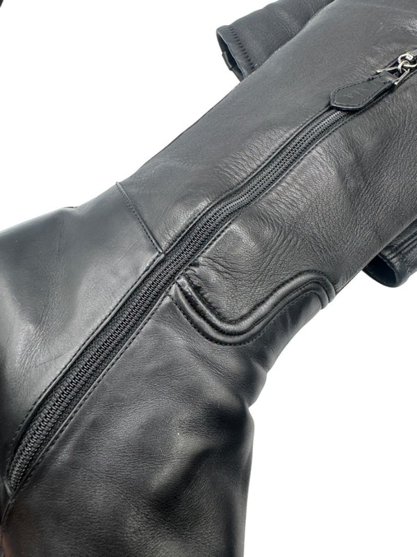 Alaïa Black Leather Over-the-Knee Boots – Size 40.5
