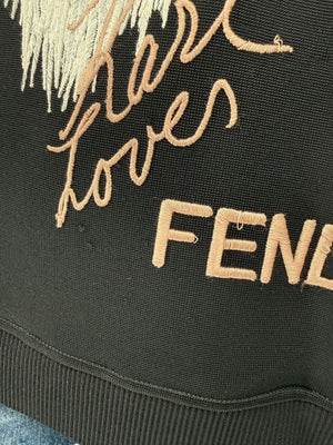 Fendi Karlito “Karl Lover” Fur Embellished Sweatshirt – Size IT 42