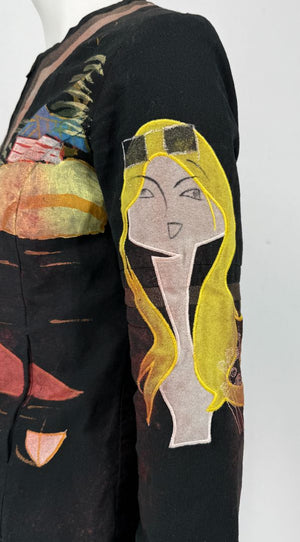 Custo Barcelona Art Print Linen–Cotton Jacket – Size 36