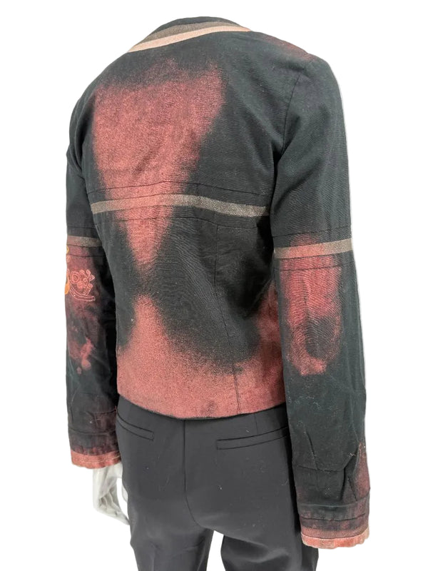Custo Barcelona Art Print Linen–Cotton Jacket – Size 36
