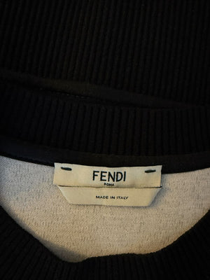 Fendi Karlito “Karl Lover” Fur Embellished Sweatshirt – Black – Size IT 40