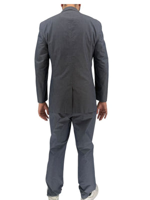 Jil Sander Tailor Made Men's 52 Blue Gray Cotton 2 Piece Suit 3 Button