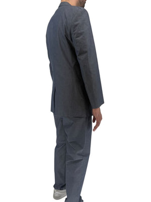 Jil Sander Tailor Made Men's 52 Blue Gray Cotton 2 Piece Suit 3 Button