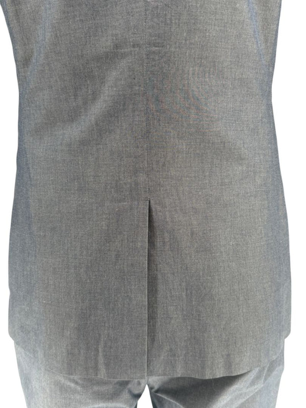 Jil Sander Tailor Made Men's 52 Blue Gray Cotton 2 Piece Suit 3 Button